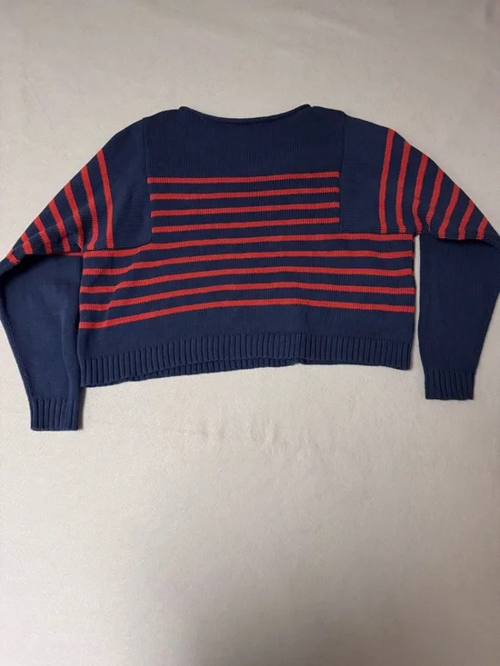 Madewell Navy with Red Stripe Crewneck Sweater - Picture 4 of 7